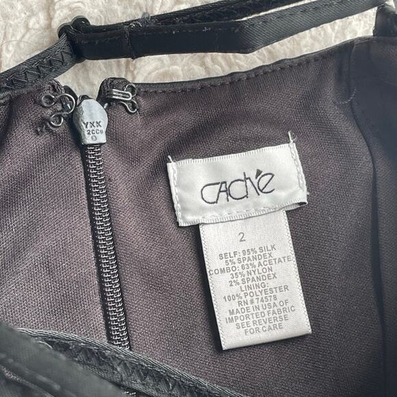 Cache silk satin floral bodycon slip dress midi slipdress‎ ruched cocktail Y2K 2 - Picture 4 of 16